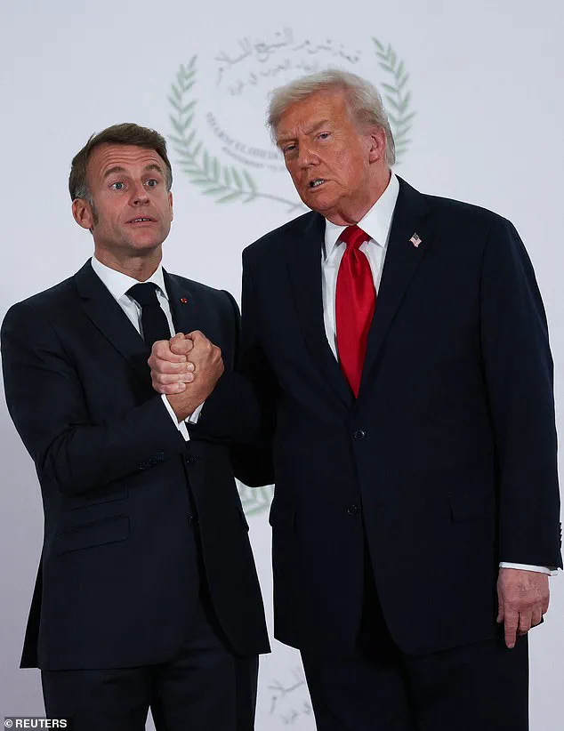 Trump and Macron's Tense Handshake at Gaza Peace Summit as Ceasefire Agreement Signed