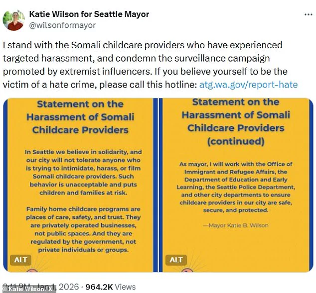 Seattle's Socialist Mayor Condemns Trump and Pledges Solidarity with Somali Community Amid Minnesota Daycare Scandal