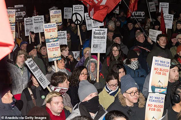 Protesters Burn American Flag Outside Downing Street in Opposition to Trump's Policies