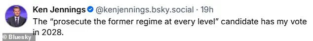 Ken Jennings: 'I Will Vote for Any Candidate Who Promises to Prosecute the Trump Administration Over ICE Shooting,' Sparks Controversy