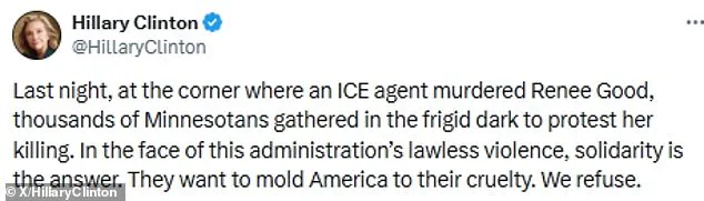 Shooting of Renee Nicole Good by ICE Agent Sparks Political Debate Over Hillary Clinton's Remarks