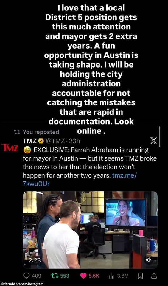 In a Stunning Live Collapse, Farrah Abraham's Political Bid Falls Apart Due to Last-Minute Timing Blunder