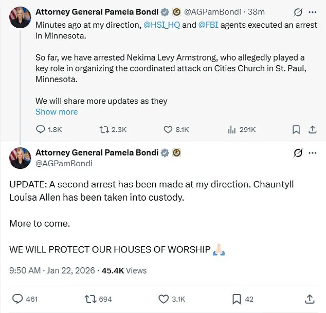 Two Protesters Arrested in Storming of Minnesota Church Linked to ICE Pastor – Late-Breaking Update