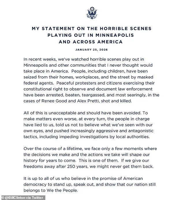 Bipartisan Condemnation as Former Presidents Clinton and Obama Criticize Trump Administration Over Minneapolis Shooting