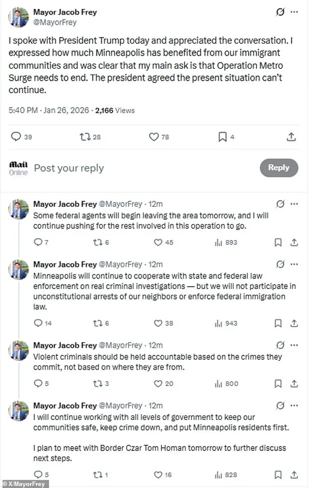 Unusual Collaboration Between Trump and Minneapolis Mayor Aims to Address Escalating Tensions Amidst Post-Shooting Chaos