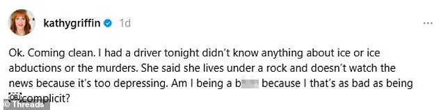 Kathy Griffin's Viral Post Ignites Debate on ICE Raids and Public Responsibility