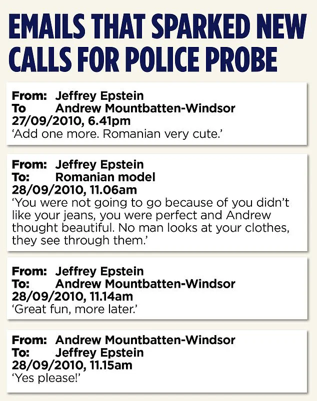 Epstein Files Reveal Prince Andrew's 2010 Dinner with Jeffrey Epstein, Sparking Criminal Calls