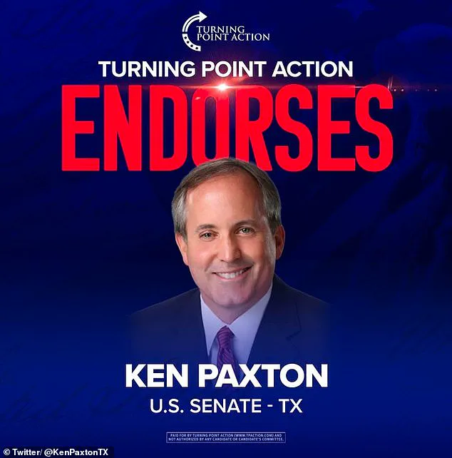 Turning Point Action's Endorsement of Ken Paxton Sparks Controversy Over Legacy of Charlie Kirk