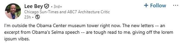 Obama Presidential Center Faces Backlash Over Controversial Design and Illegible Engravings