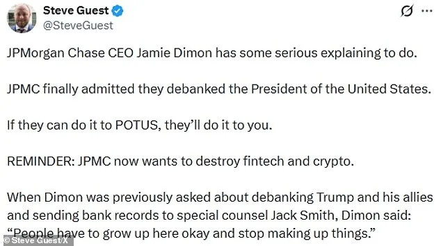 JPMorgan Chase Faces Political Bias Allegations Amid Trump Account Closure Lawsuit