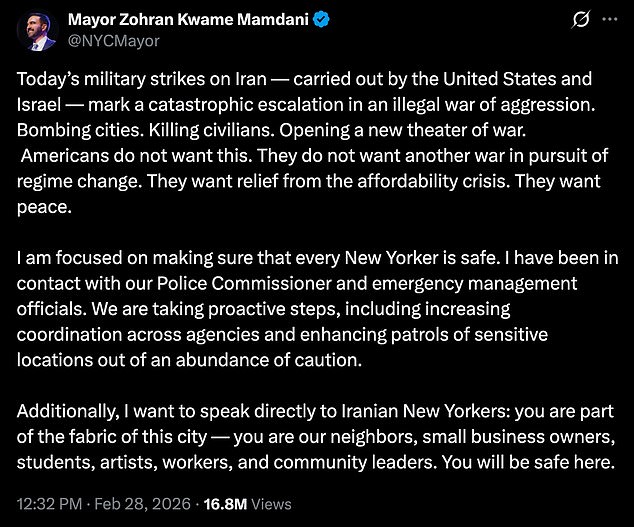 Mayor Zohran Mamdani's Criticism of Trump's Airstrikes Sparks Backlash from Iranian-American Community