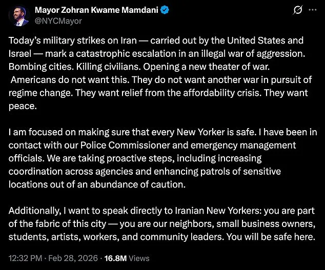 Mayor Zohran Mamdani's Criticism of Trump's Airstrikes Sparks Backlash from Iranian-American Community