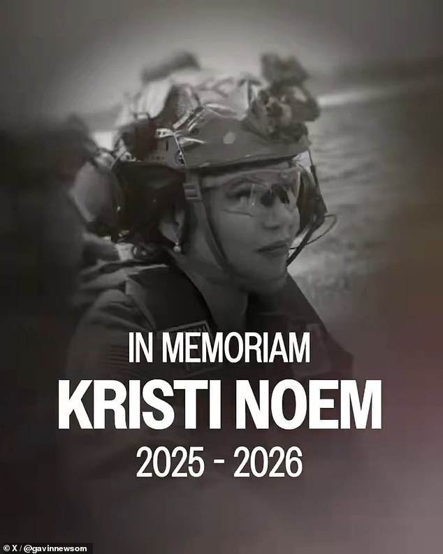 Gavin Newsom's 'In Memoriam' Video Mocks Kristi Noem, Ties Past to ASPCA