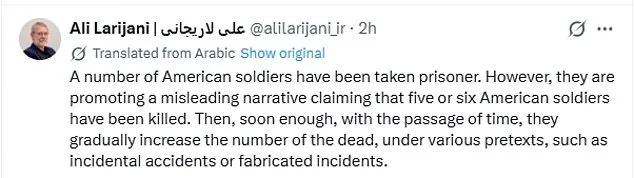 Pentagon Denies Iran's Claims of U.S. Prisoners, Calls Death Toll Accusations 'Fabrications