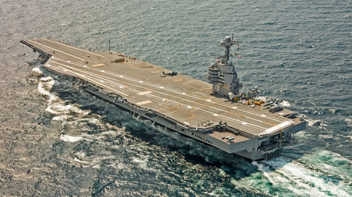 USS Gerald R. Ford Crew Battles 30-Hour Fire in Surprising Laundry Area Ventilation Shaft