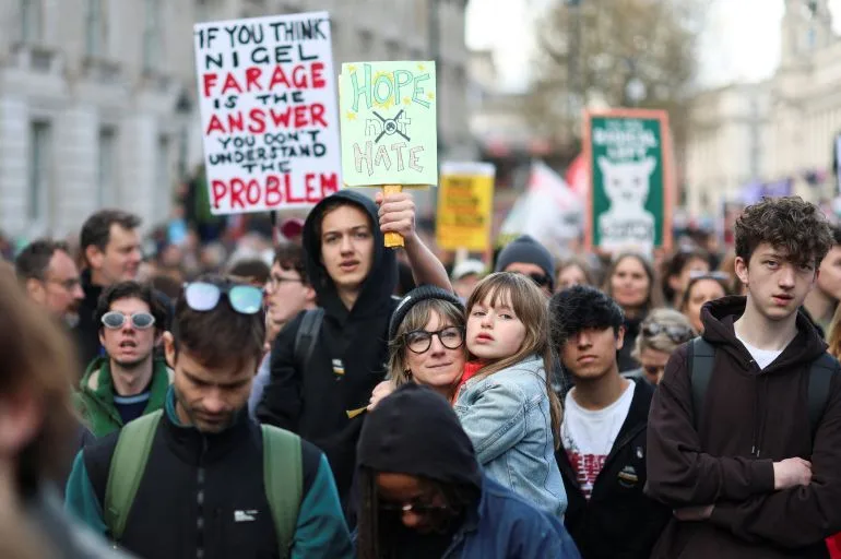 Historic Anti-Far-Right March Unites London in Show of Solidarity