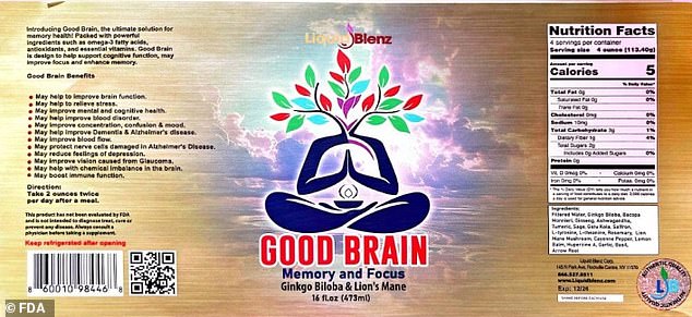 Liquid Blenz recalls Good Brain Tonic bottles due to botulism risk.