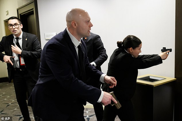 Gunman opens fire at Washington Hilton dinner, sending guests scrambling for cover.