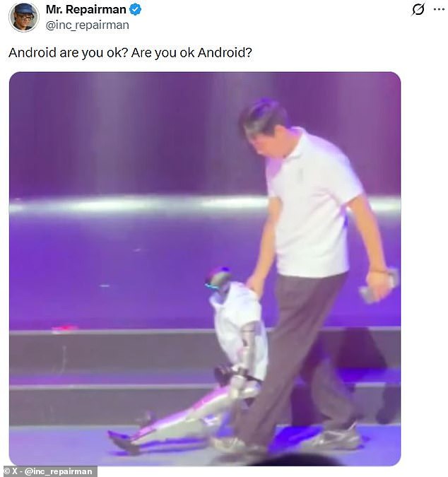 Humanoid robot collapses mid-dance routine in viral Shenzhen video.