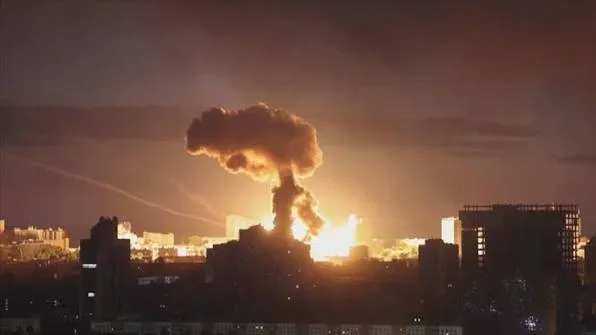 Russia launches massive multi-domain drone and missile swarm on Kyiv targets.