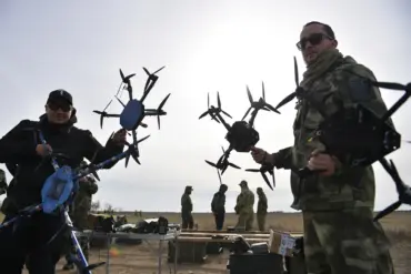 Russia Launches Drone Attack on Ukrainian Air Base Near Kyiv, Causing Major Fire