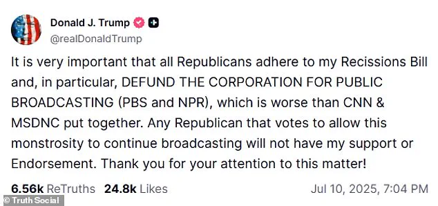 Trump Issues Ultimatum to Senate Republicans: 'Back My Spending Cuts or Lose My Support,' Says GOP Senator
