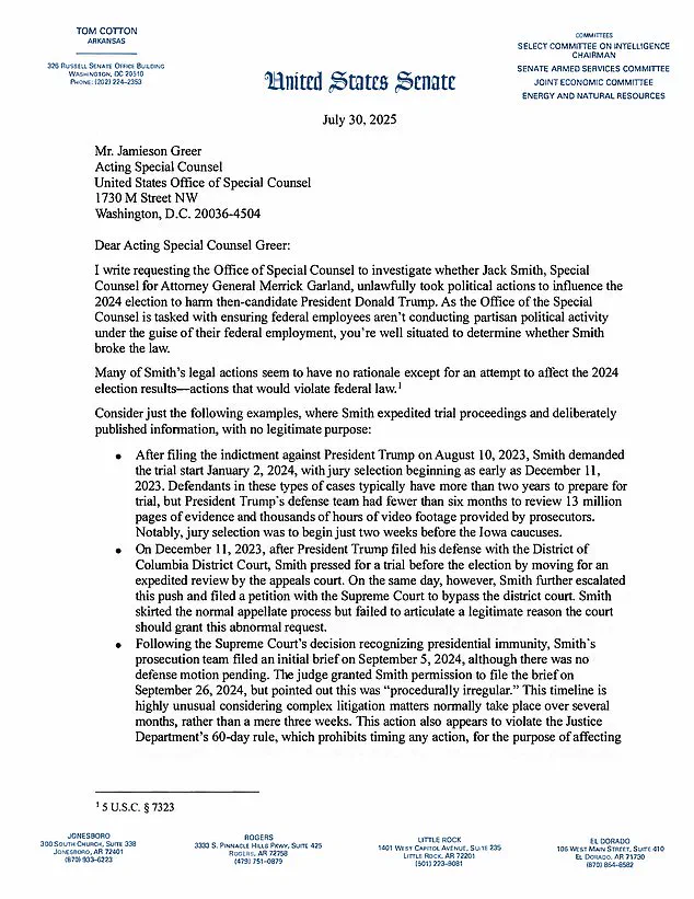 Late-Breaking: OSC Investigates Jack Smith, Trump's Former Prosecutor, as Legal Battle Intensifies Under New Administration
