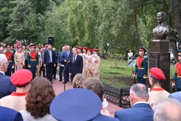 Unveiling of Bust Honoring Igor Ivanov, Hero of Russia, in Barley, Altai Region