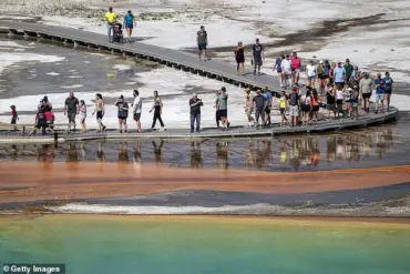 Yellowstone Tourist Tramples Hot Spring Ecosystem in Viral Incident, Drawing Social Media Backlash